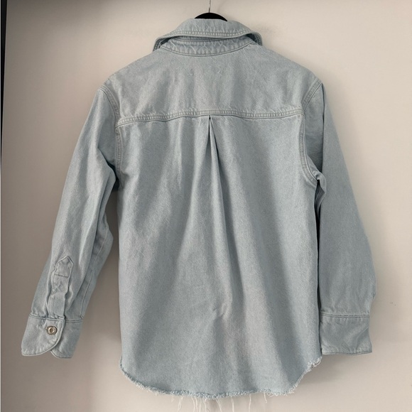 Zara Light Denim Shirt Jacket with Patch Pockets - Picture 6 of 8